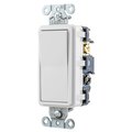 Hubbell Wiring Device-Kellems TradeSelect, Switches and Lighting Controls, Decorator Switch, Residential Grade, Rocker Switch, General Purpose AC, 4 Way, 15A 120/277V AC, Push Back and Side Wired, White RSD415W